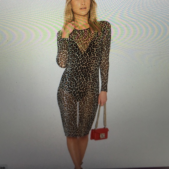 💜 MISSGUIDED FITTED LOW BACK MIDI PRINT DRESS💜 COVER UP - Picture 6 of 6